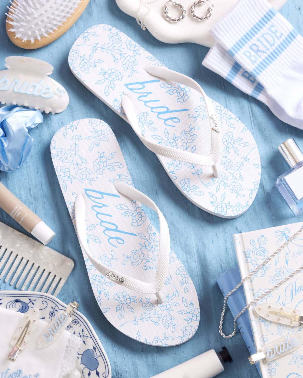 Something Blue Bride Flip Flops