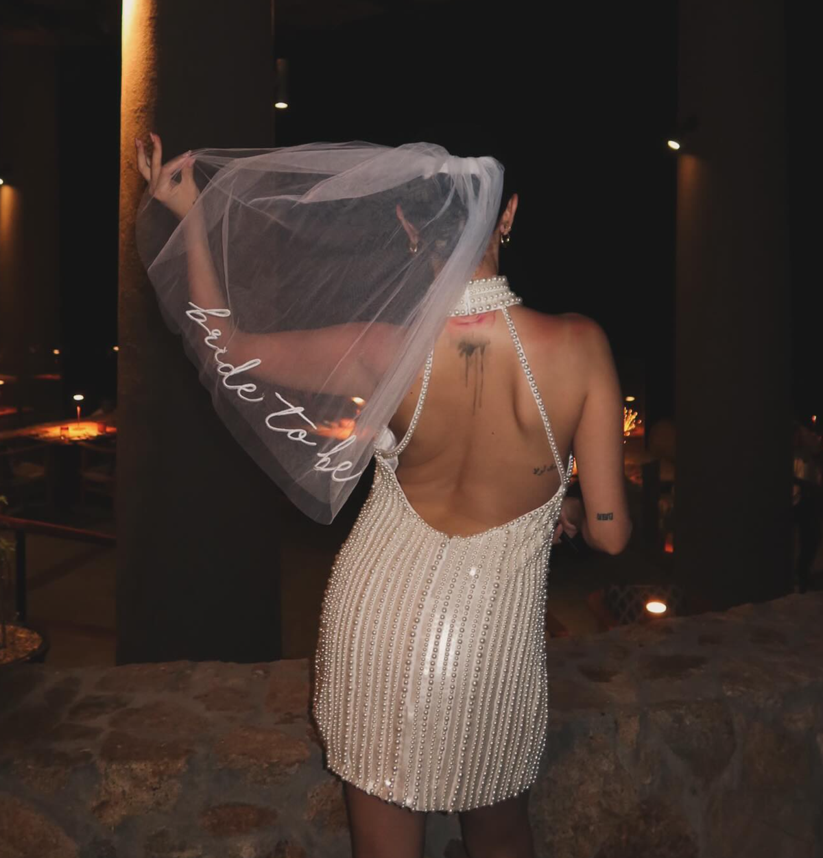 Bride To Be Embroidered Veil