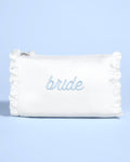 Embroidered Bride Satin Cosmetic Bag