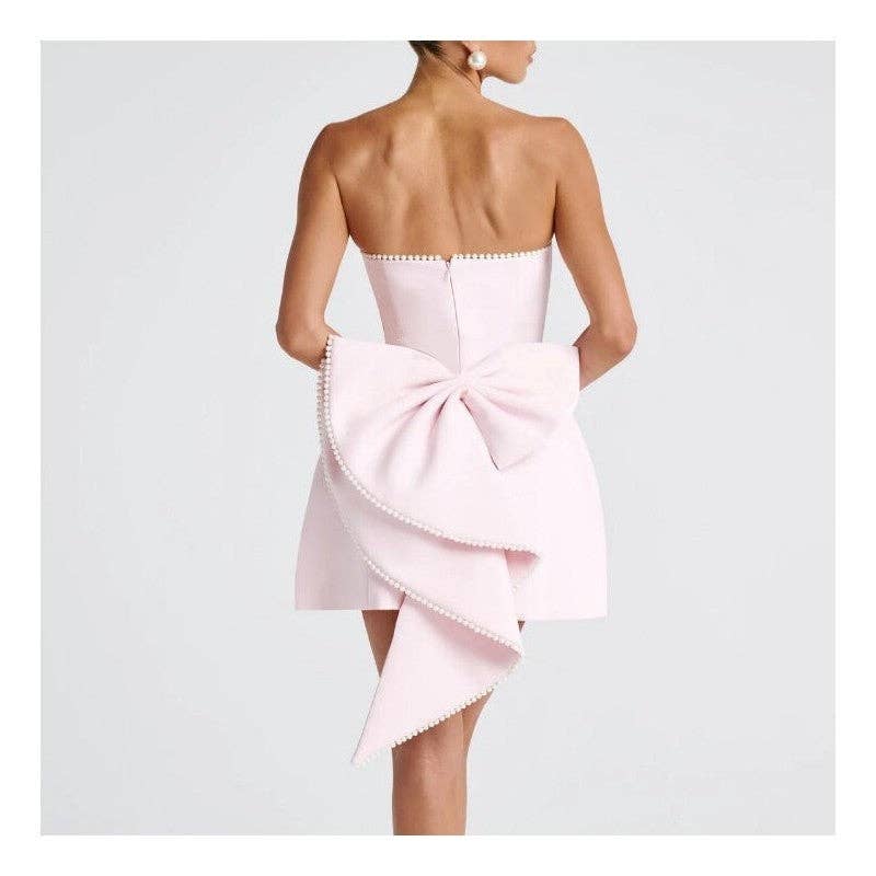 Pearl Bow Mini Dress