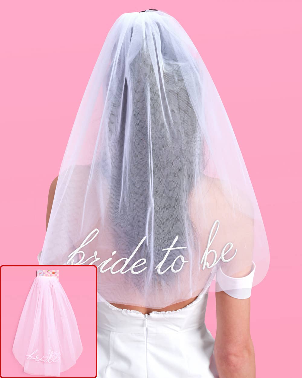 Bride To Be Embroidered Veil